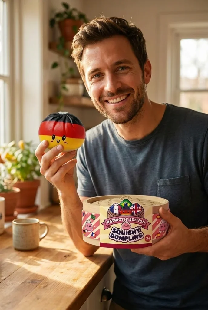Flag Squishy Toy Dumpling Deutschland mit seiner Box