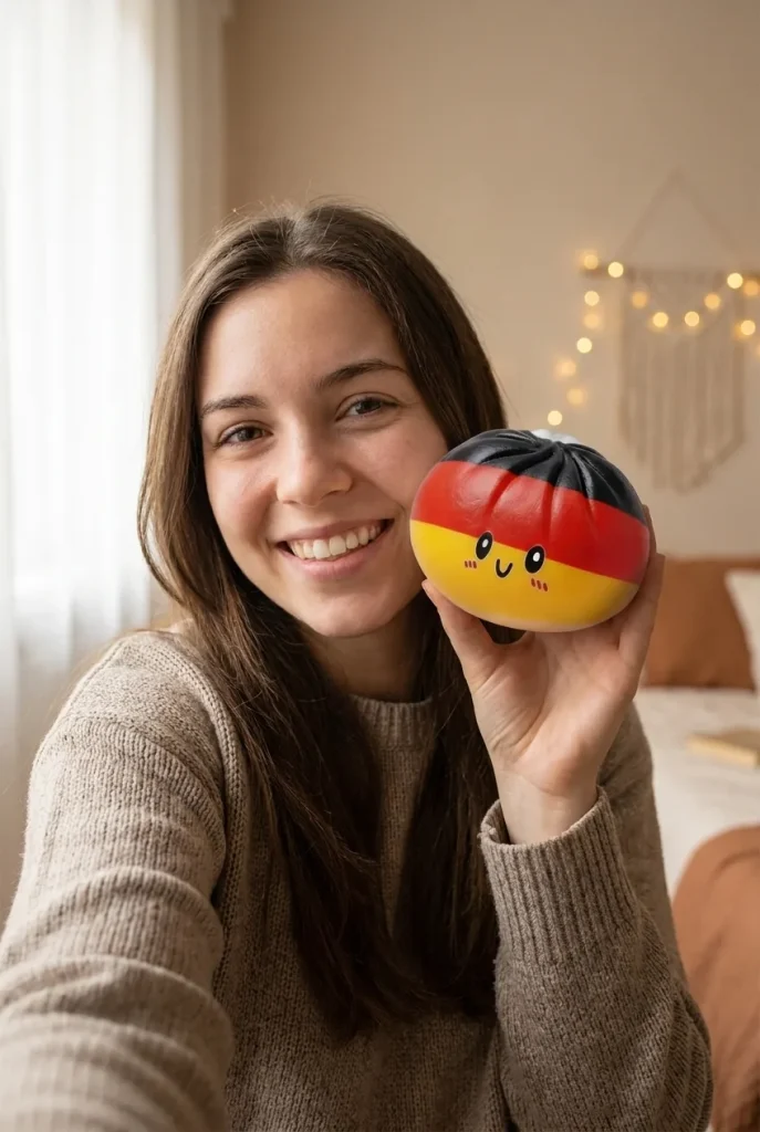 Flag Squishy Toy Dumpling Deutschland im Alltag