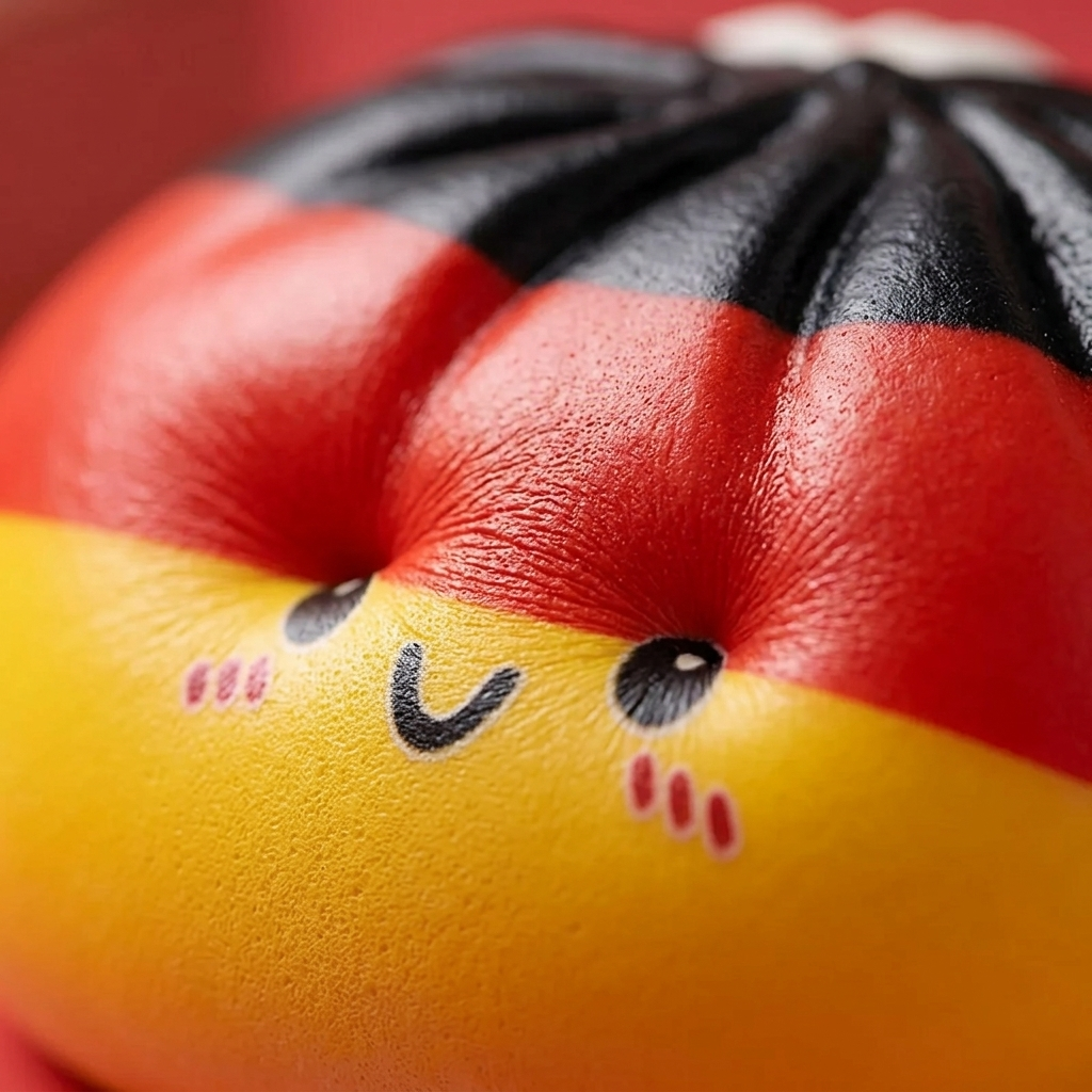 Flag Squishy Toy Dumpling Deutschland — Makro-Nahaufnahme der Textur