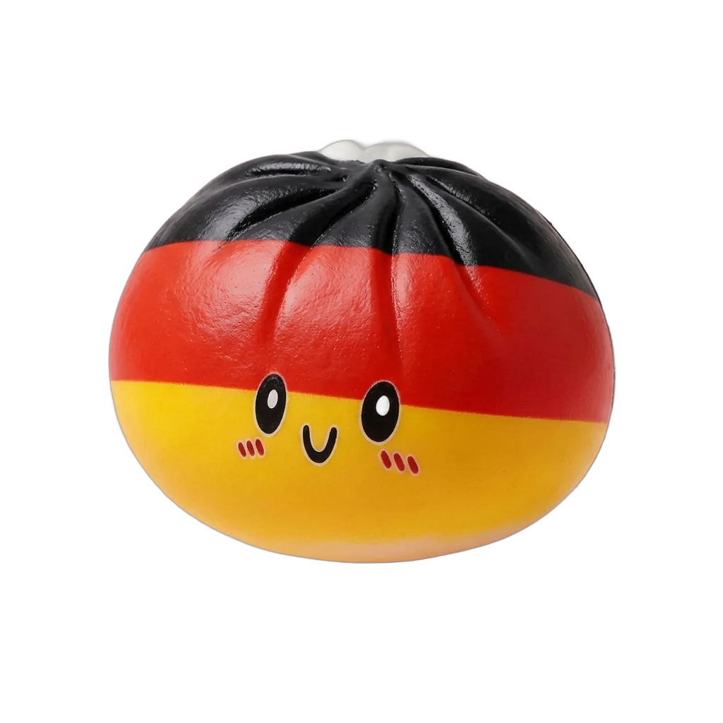 Flag Squishy Toy Dumpling Deutschland beim Drücken, weiches Material