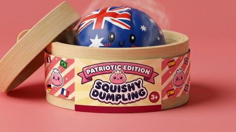 Flag Squishy Dumpling Australien im Bambus-Dämpfkörbchen