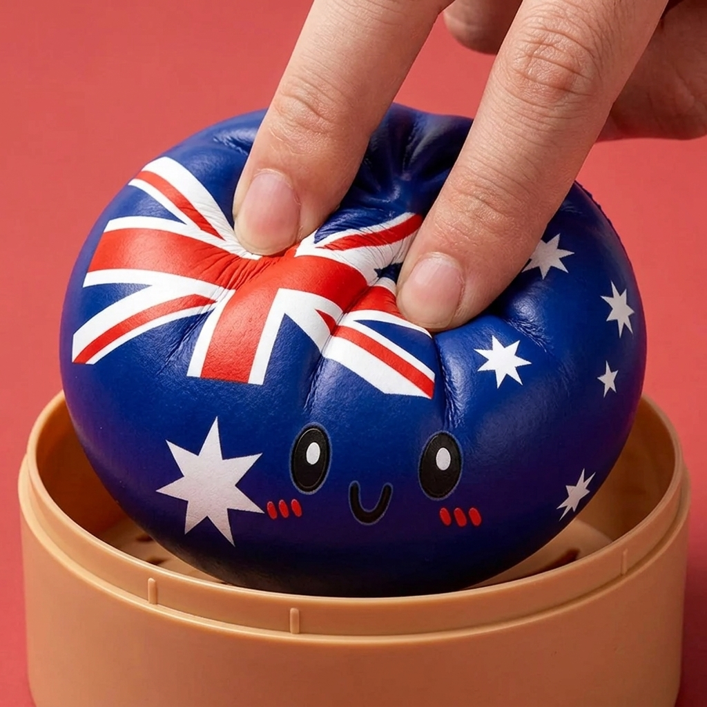 Flag Squishy Dumpling Australien beim Drücken, weiches Material