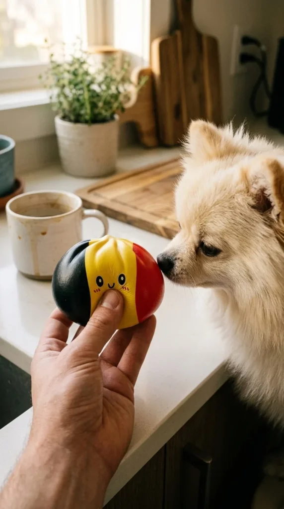 Squishy Dumpling Flag Belgien mit einem Kuscheltier