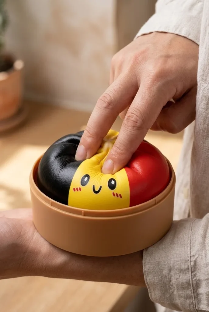 Squishy Dumpling Flag Belgien beim Drücken