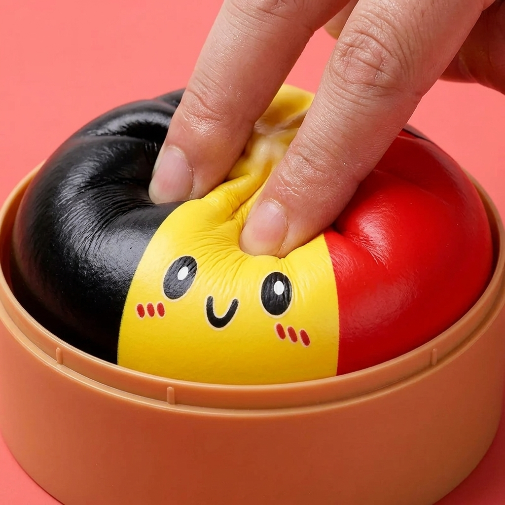 Squishy Dumpling Flag Belgien beim Drücken, weiches Material