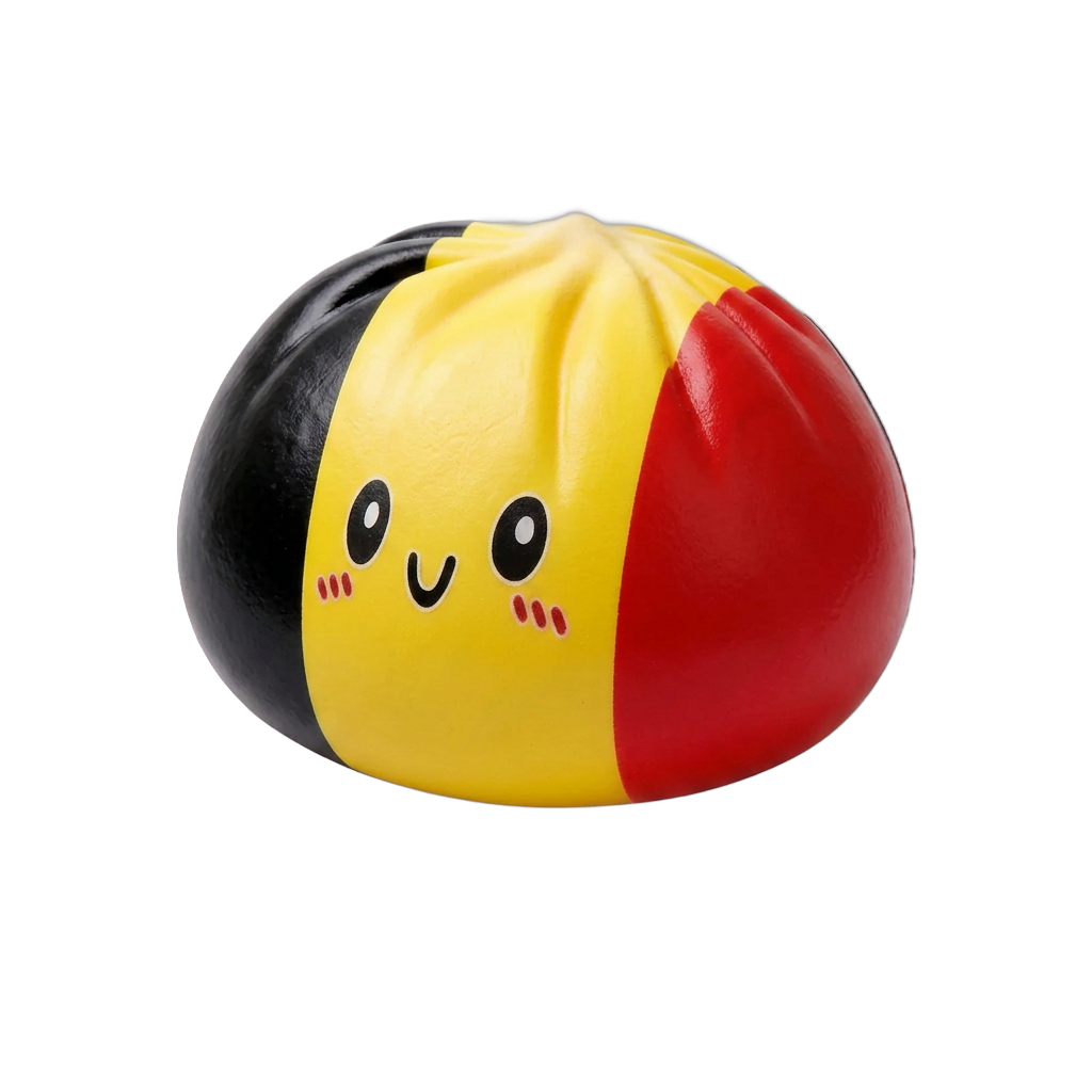Squishy Dumpling Flag Belgien beim Drücken, weiches Material
