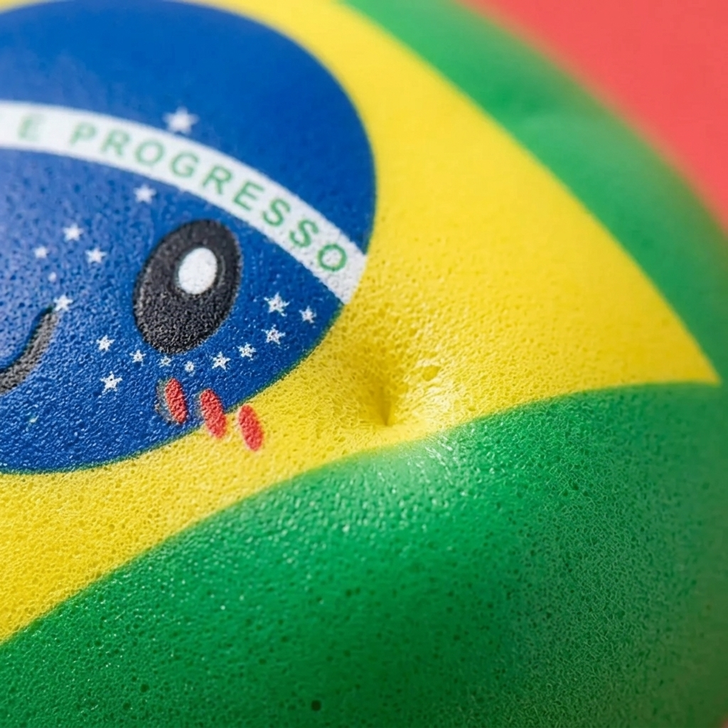 Dumpling Squishy Flag Brasilien — Makro-Nahaufnahme der Textur