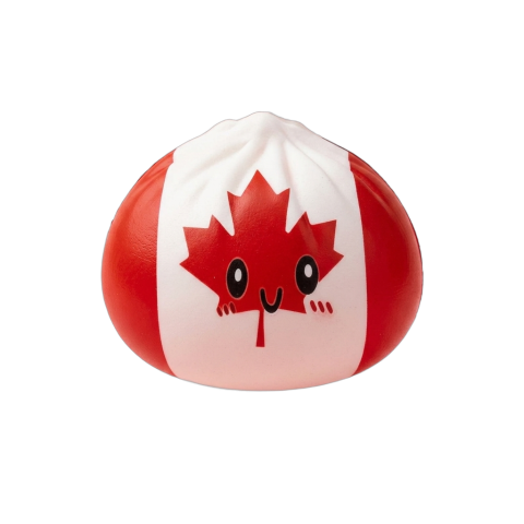 Flag Squishy Dumpling Kanada mit Bambuskorb beim Drücken, weiches Material