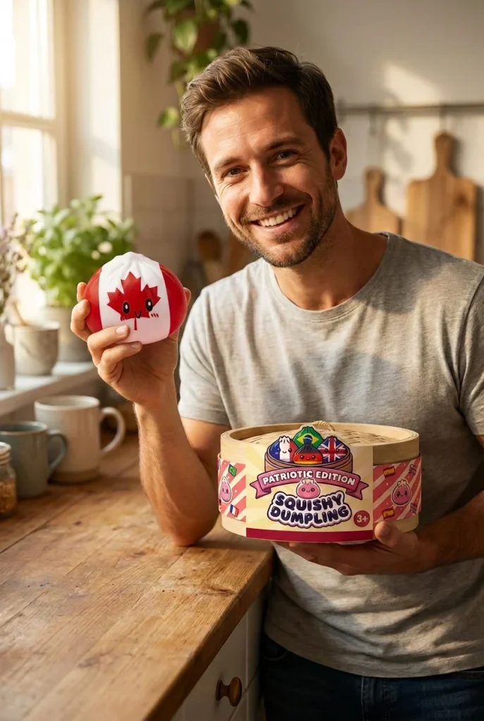 Flag Squishy Dumpling Kanada mit Bambuskorb mit seiner Box