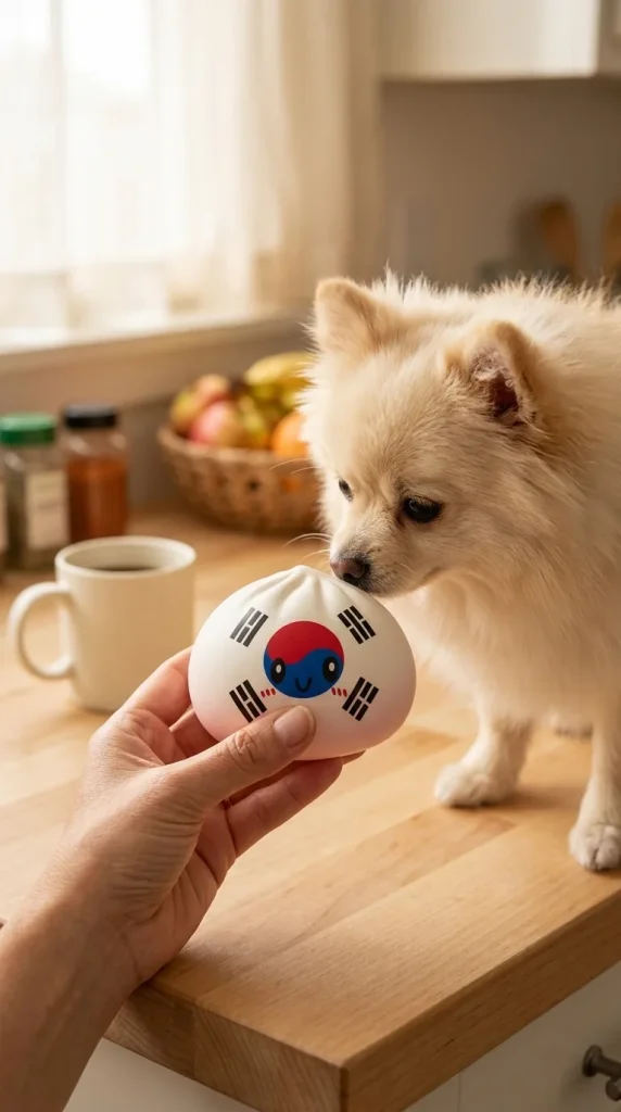 Flag Squishy Dumpling Südkorea mit einem Kuscheltier