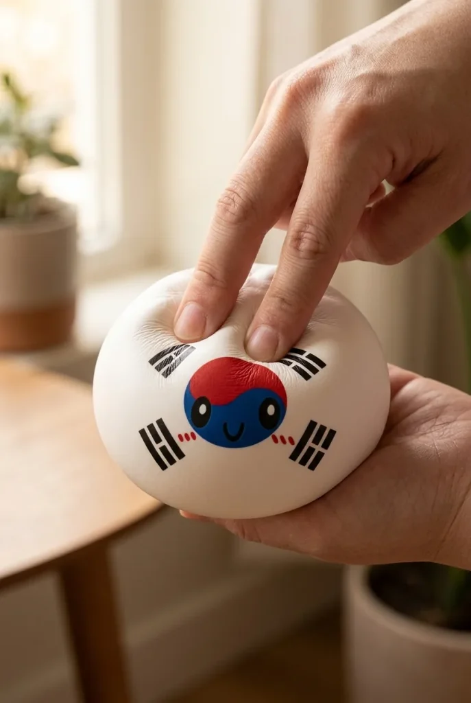 Flag Squishy Dumpling Südkorea beim Drücken