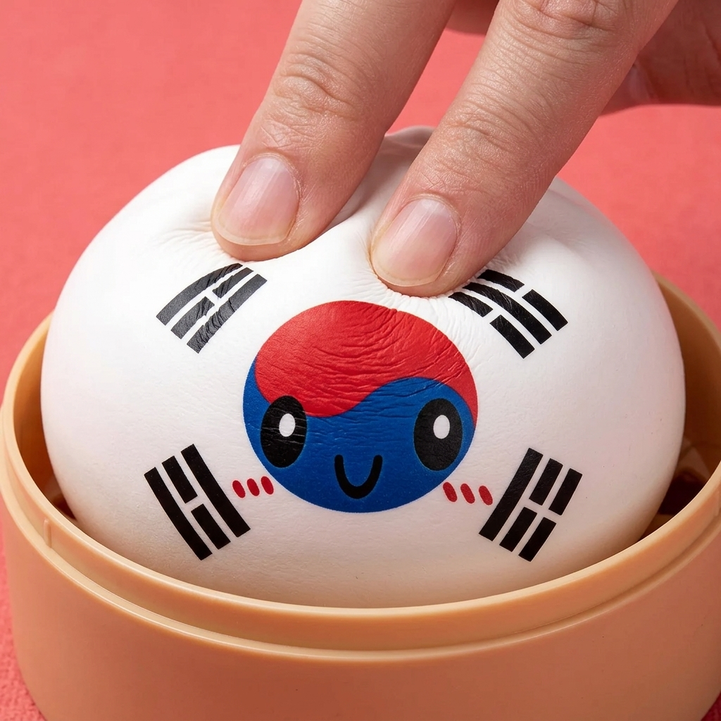 Flag Squishy Dumpling Südkorea beim Drücken, weiches Material