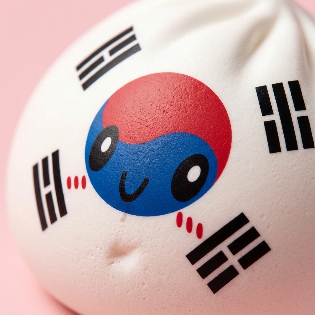 Flag Squishy Dumpling Südkorea — Makro-Nahaufnahme der Textur