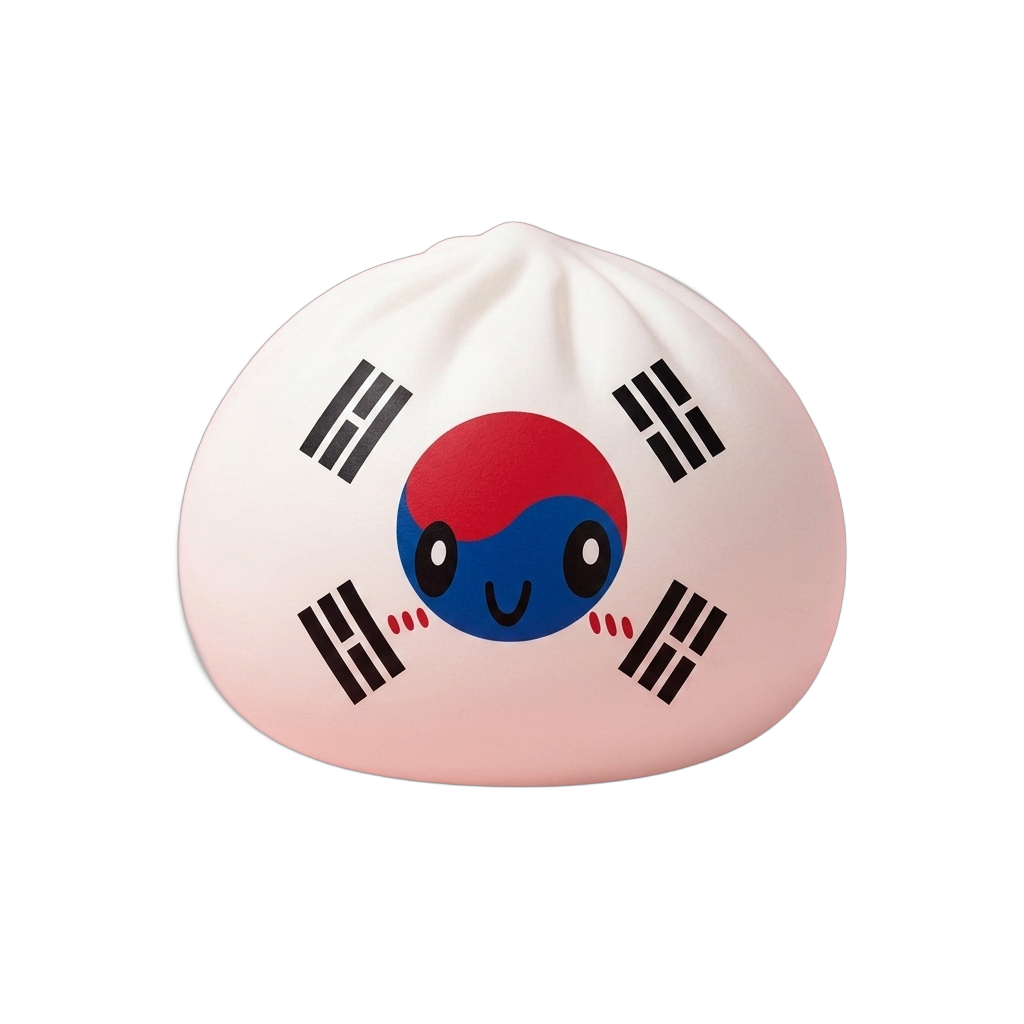 Flag Squishy Dumpling Südkorea beim Drücken, weiches Material