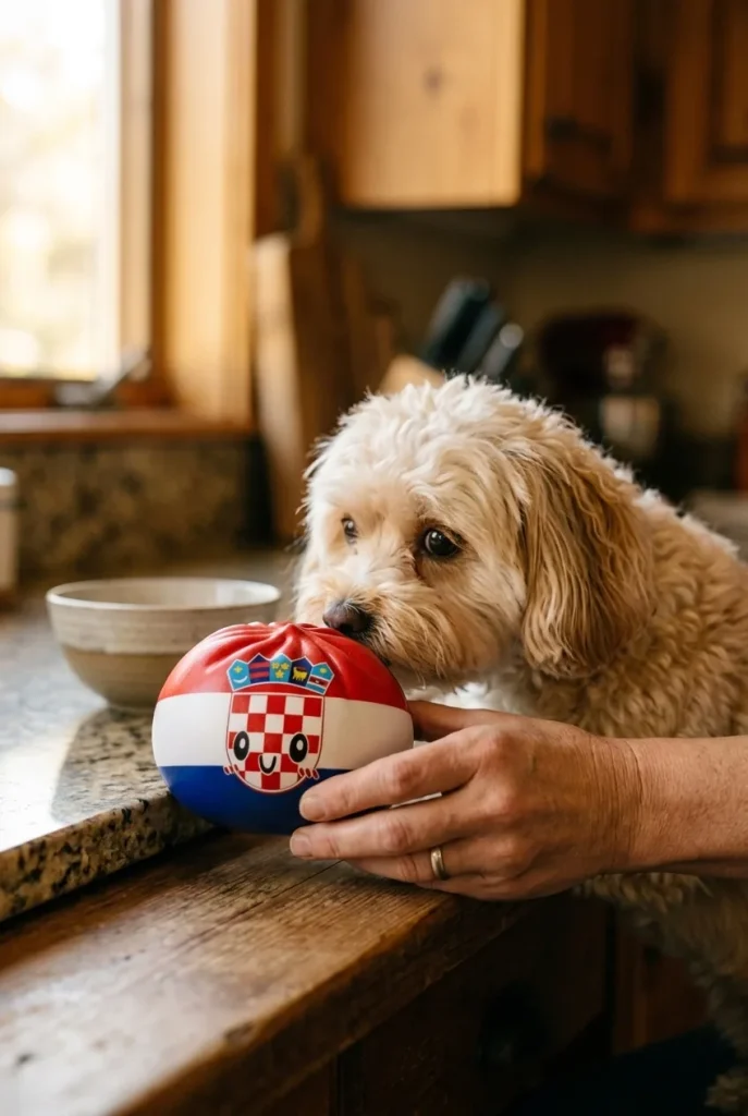 Flag Squishy Dumpling Kroatien mit einem Kuscheltier