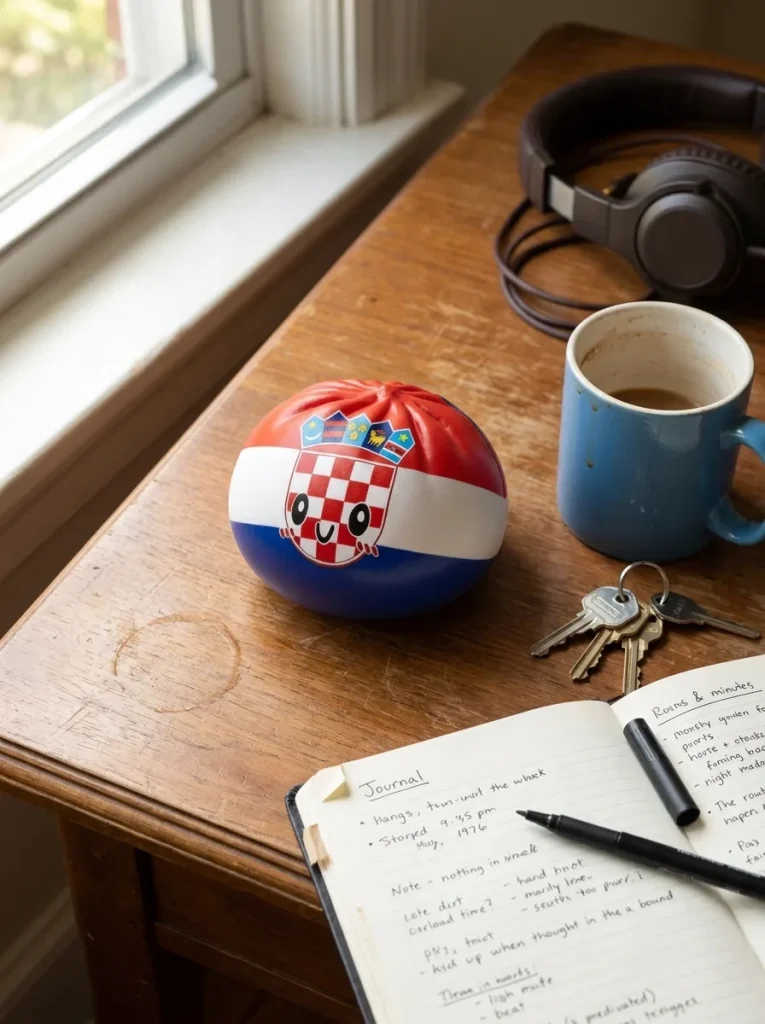 Flag Squishy Dumpling Kroatien auf dem Schreibtisch