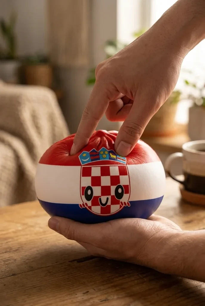 Flag Squishy Dumpling Kroatien beim Drücken
