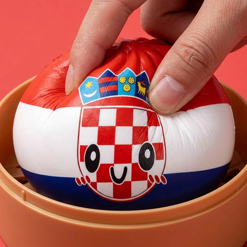Flag Squishy Dumpling Kroatien beim Drücken, weiches Material