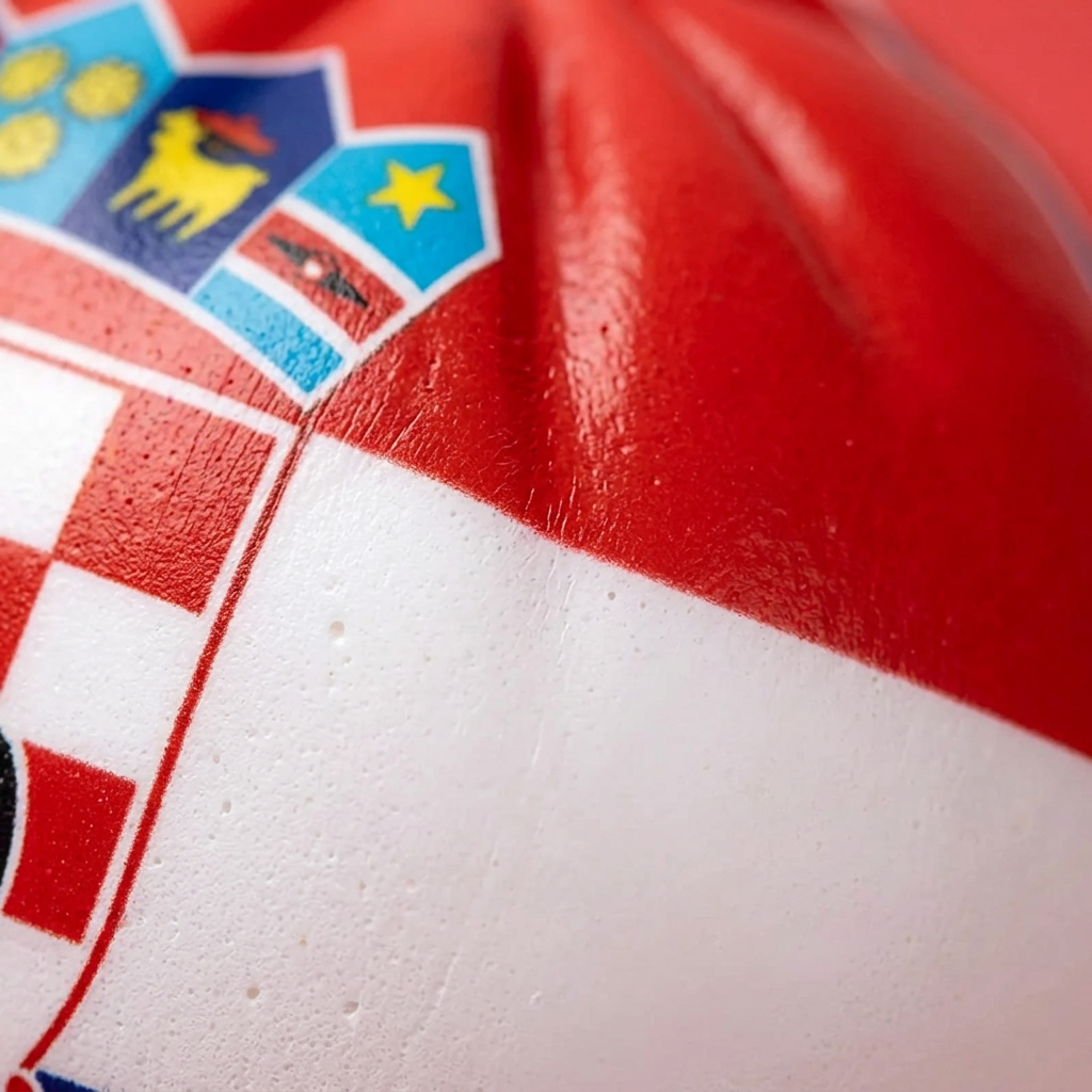 Flag Squishy Dumpling Kroatien — Makro-Nahaufnahme der Textur