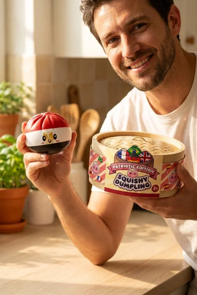 Flag Dumpling Squishy Ägypten – Kawaii Länder-Squishy mit seiner Box