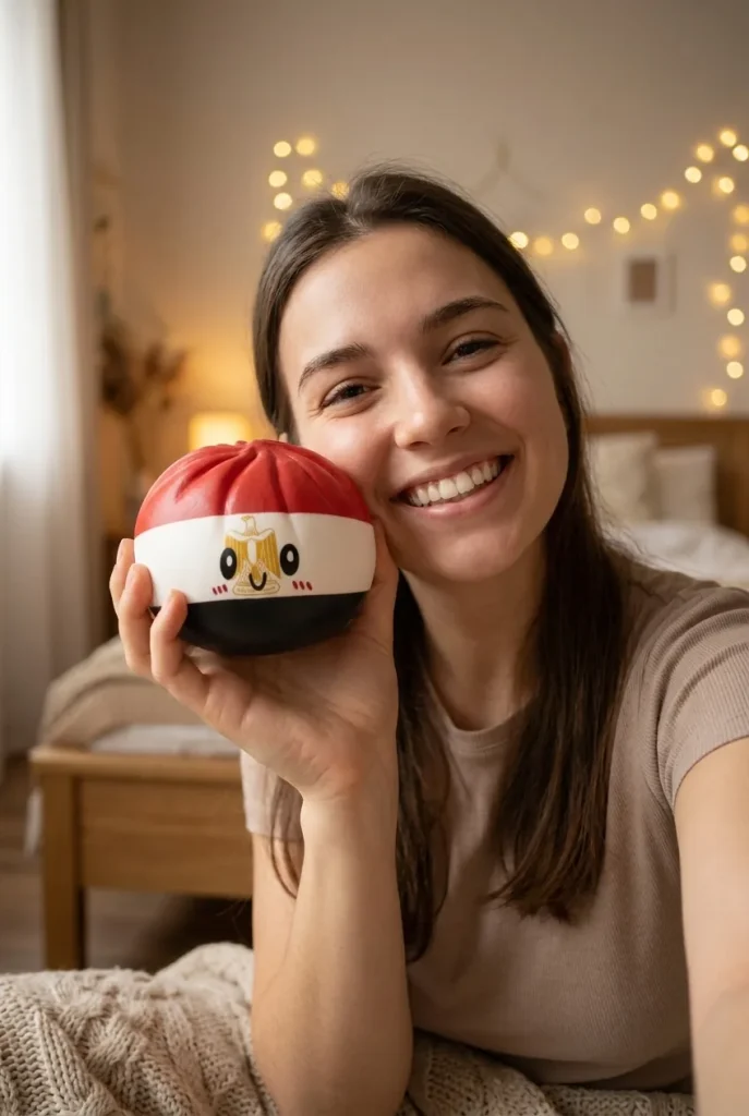 Flag Dumpling Squishy Ägypten – Kawaii Länder-Squishy im Alltag