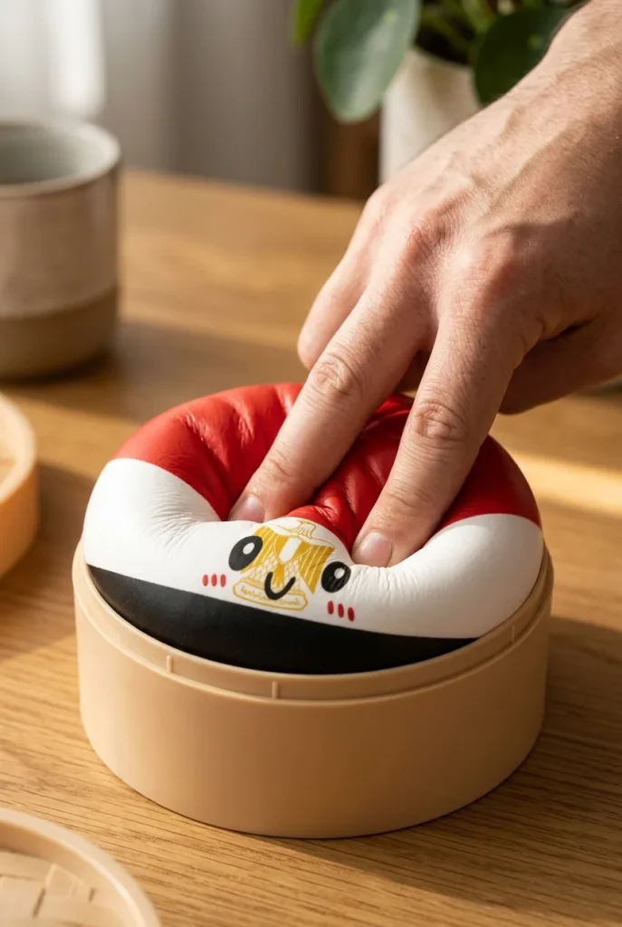 Flag Dumpling Squishy Ägypten – Kawaii Länder-Squishy beim Drücken