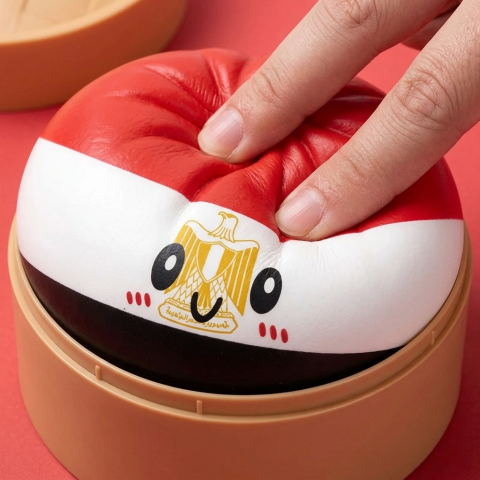 Flag Dumpling Squishy Ägypten – Kawaii Länder-Squishy beim Drücken, weiches Material