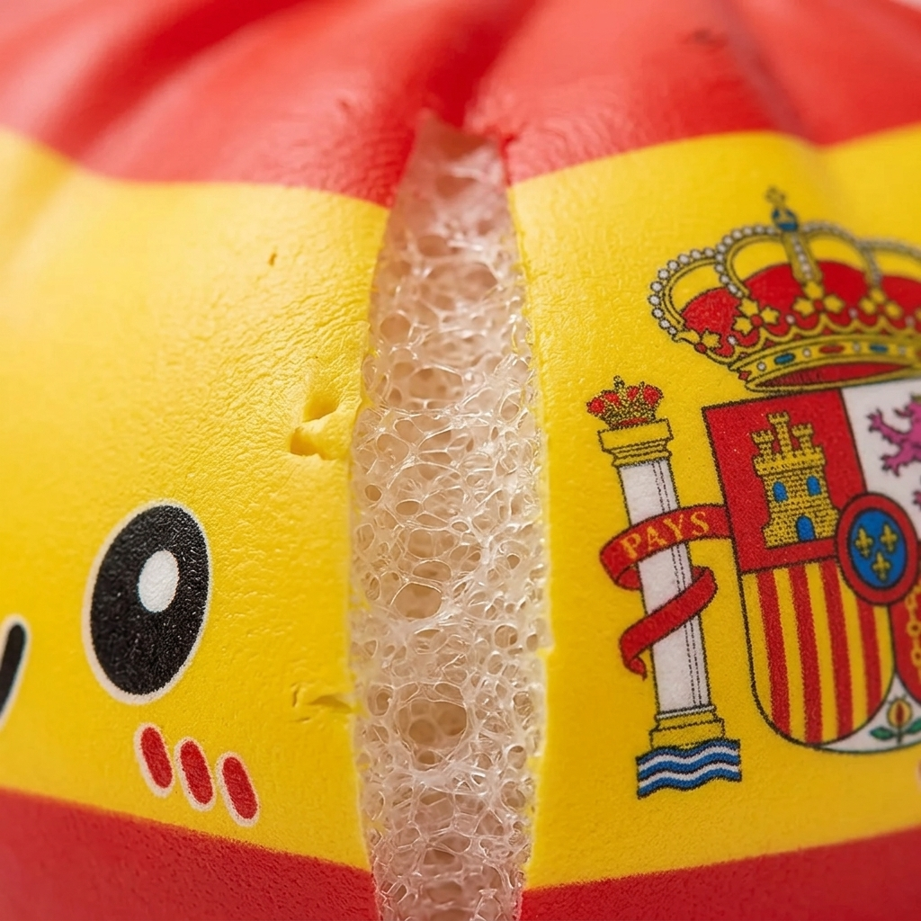 Squishy Flag Dumpling Spanien — Makro-Nahaufnahme der Textur