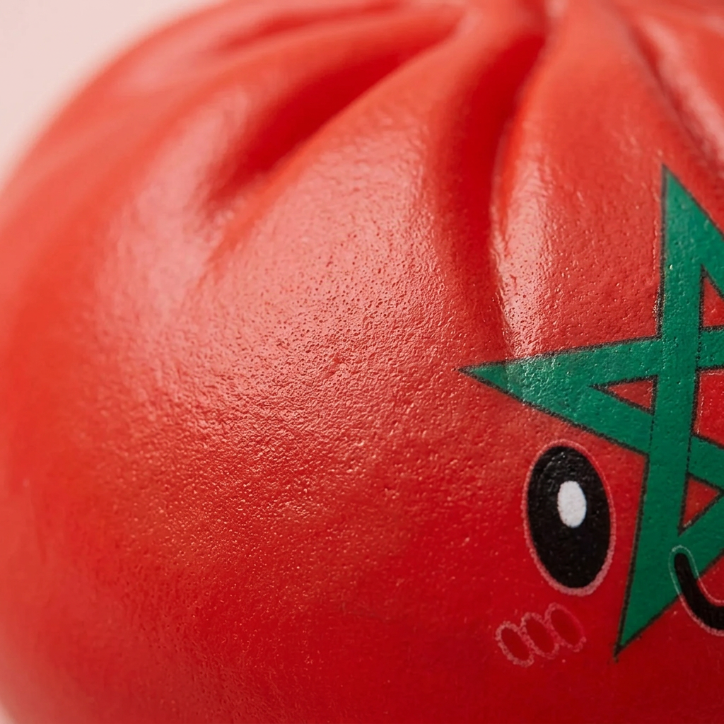 Flag Squishy Dumpling Marokko — Makro-Nahaufnahme der Textur