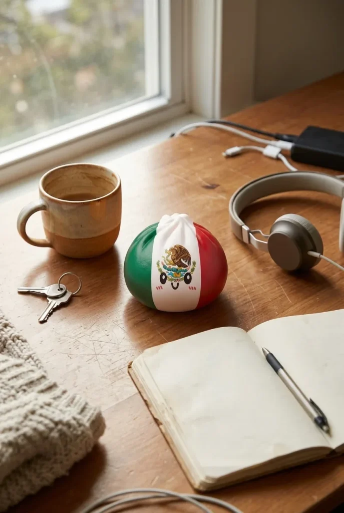 Flag Squishy Dumpling Mexiko – Grün-Weiß-Rot auf dem Schreibtisch