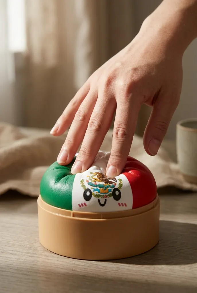 Flag Squishy Dumpling Mexiko – Grün-Weiß-Rot beim Drücken