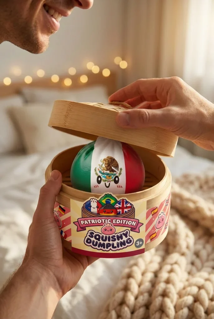 Flag Squishy Dumpling Mexiko – Grün-Weiß-Rot beim Auspacken
