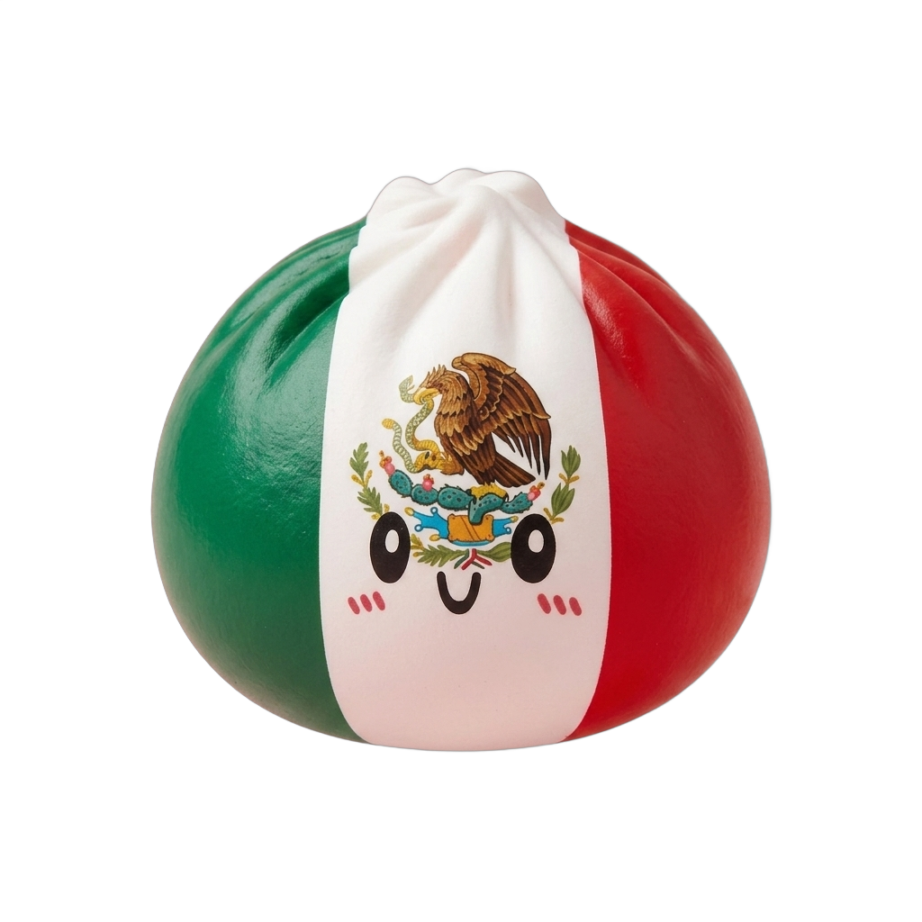 Flag Squishy Dumpling Mexiko – Grün-Weiß-Rot beim Drücken, weiches Material