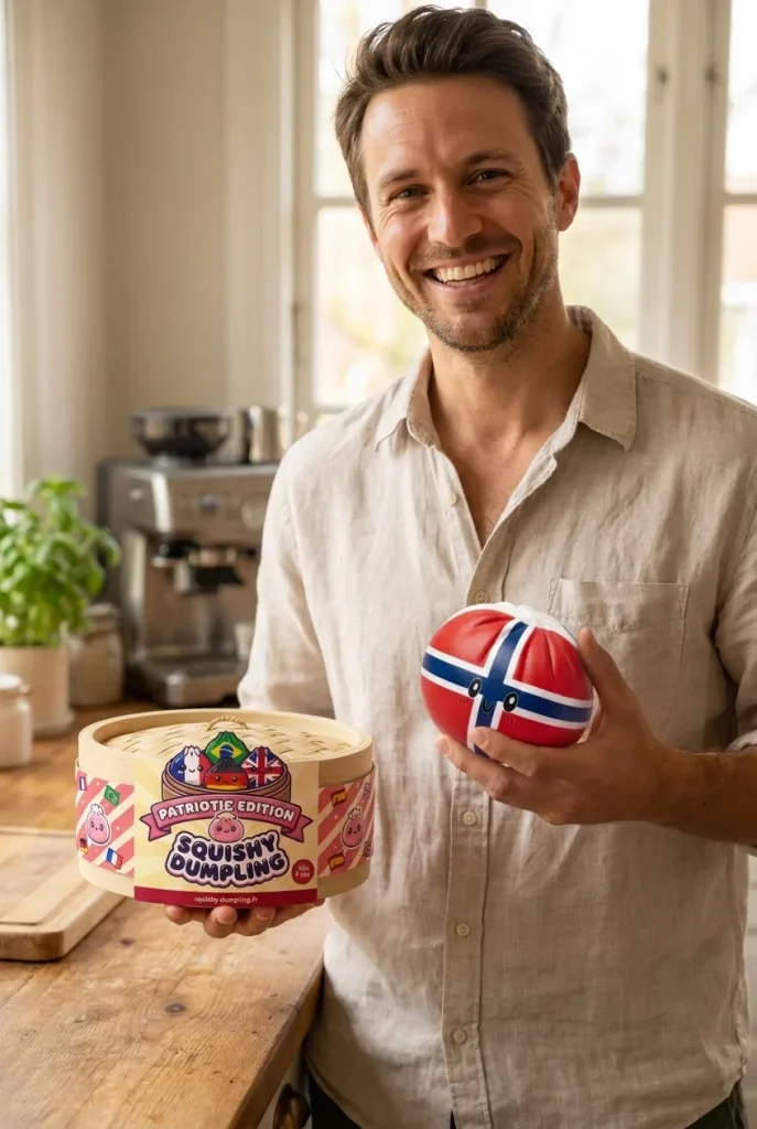 Flag Squishy Dumpling Norwegen mit seiner Box