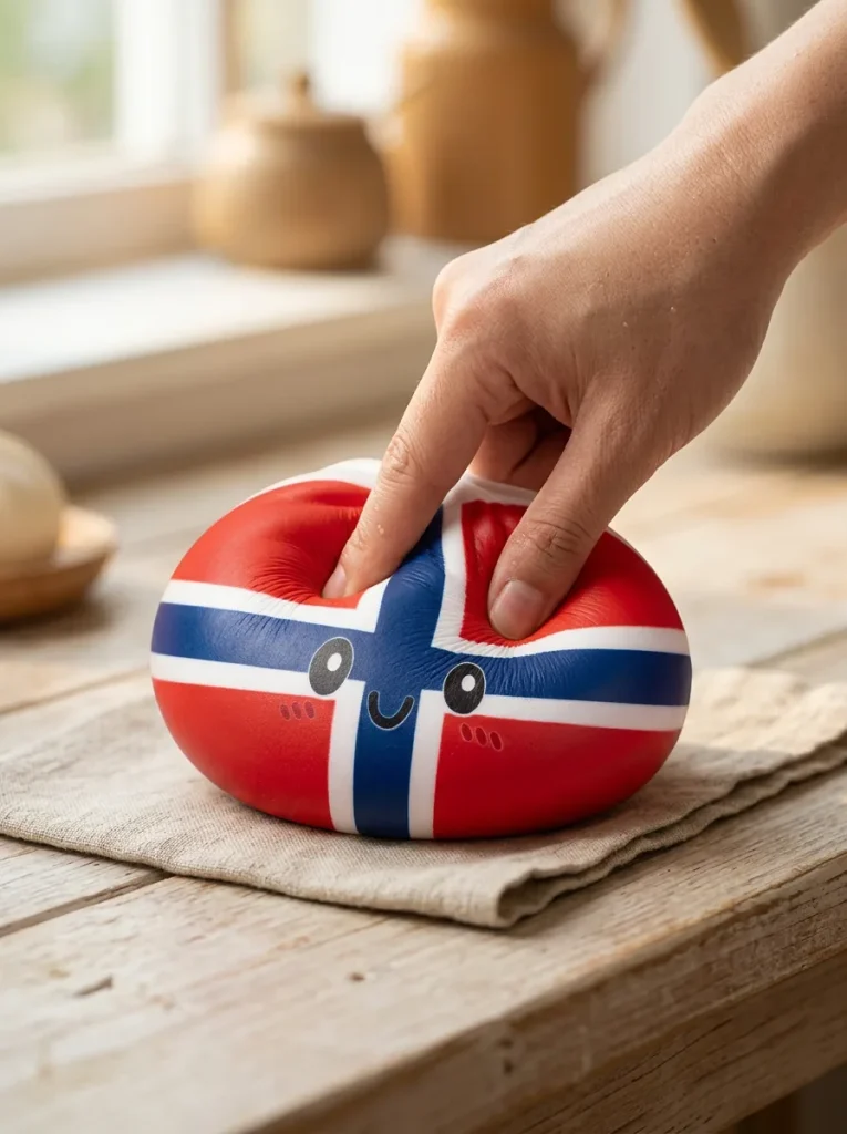 Flag Squishy Dumpling Norwegen beim Drücken