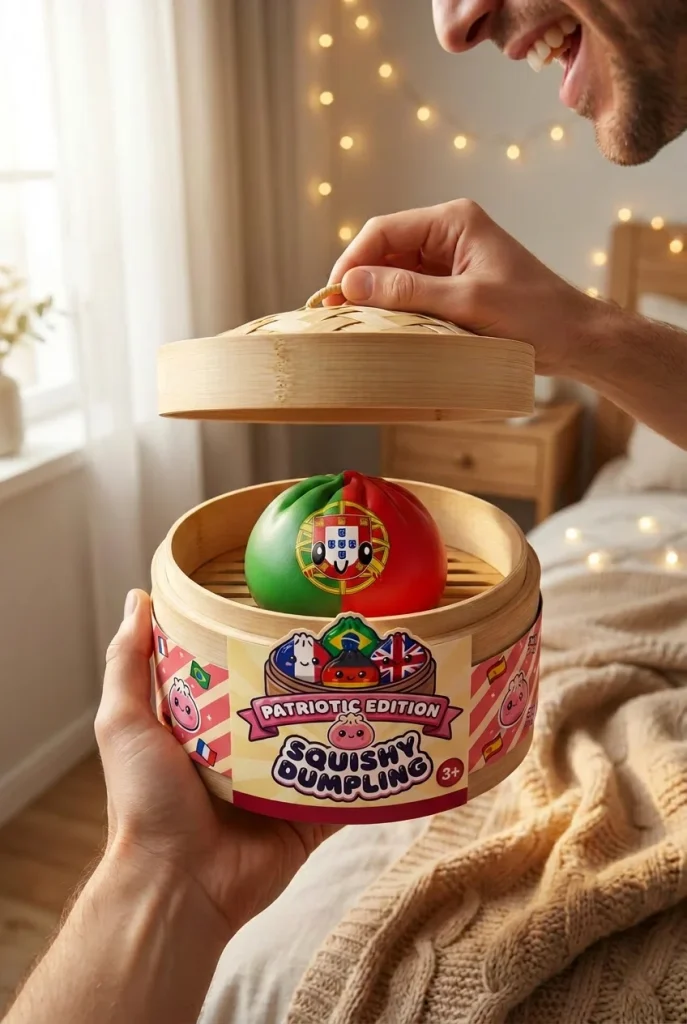 Squishy Dumpling Portugal – Flagge zum Drücken beim Auspacken
