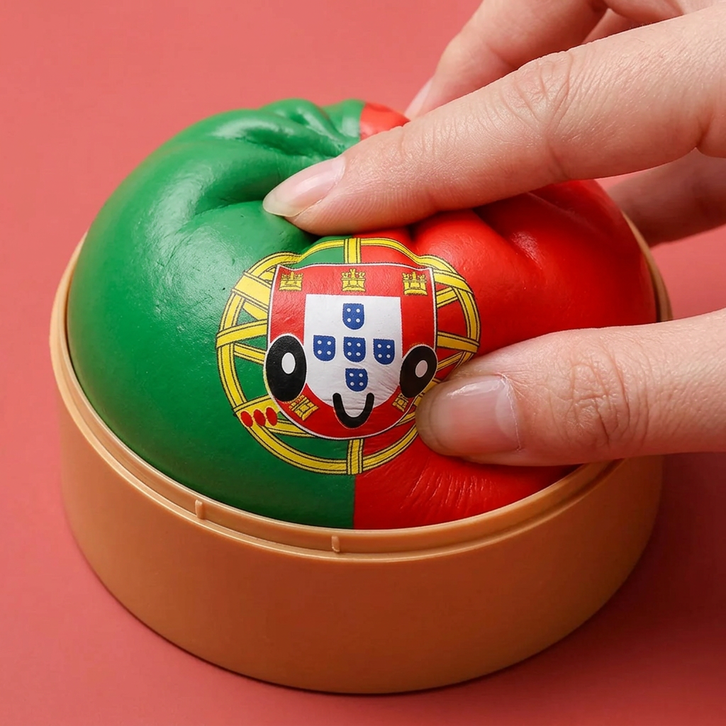 Squishy Dumpling Portugal – Flagge zum Drücken beim Drücken, weiches Material