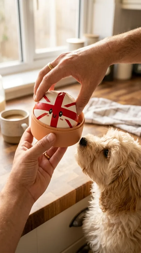 Flag Squishy Toy Dumpling Großbritannien mit einem Kuscheltier