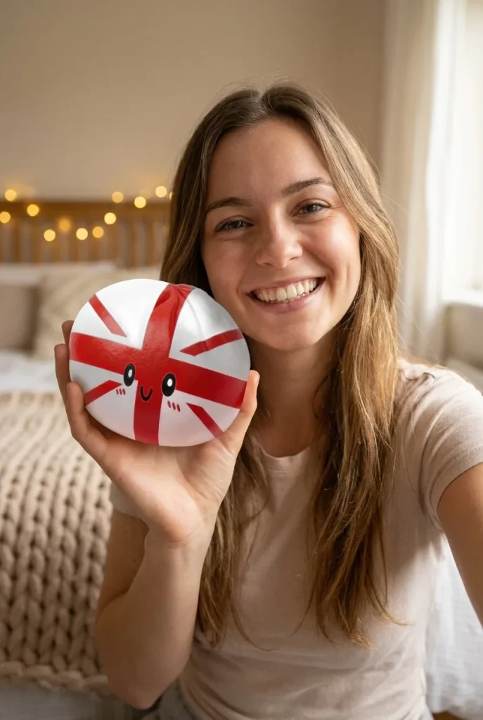 Flag Squishy Toy Dumpling Großbritannien im Alltag
