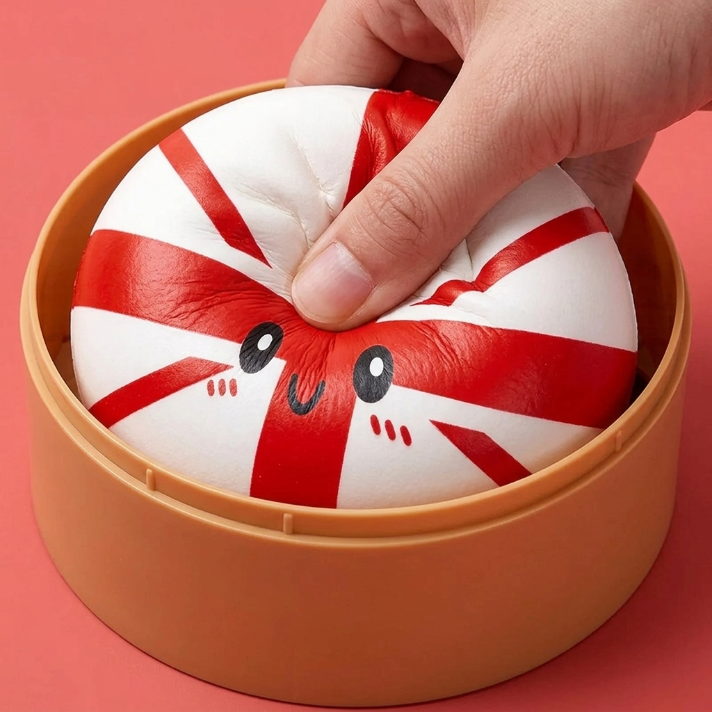 Flag Squishy Toy Dumpling Großbritannien beim Drücken, weiches Material