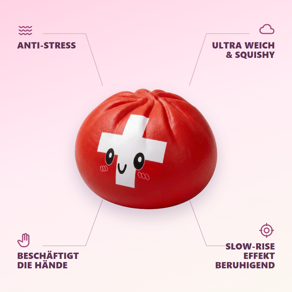 Flag Squishy Toy Schweiz – Dumpling mit Schweizer Kreuz — seine Vorteile