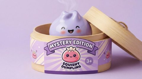 Dumpling Squishy Mystery Kuschel-Überraschung im Bambus-Dämpfkörbchen