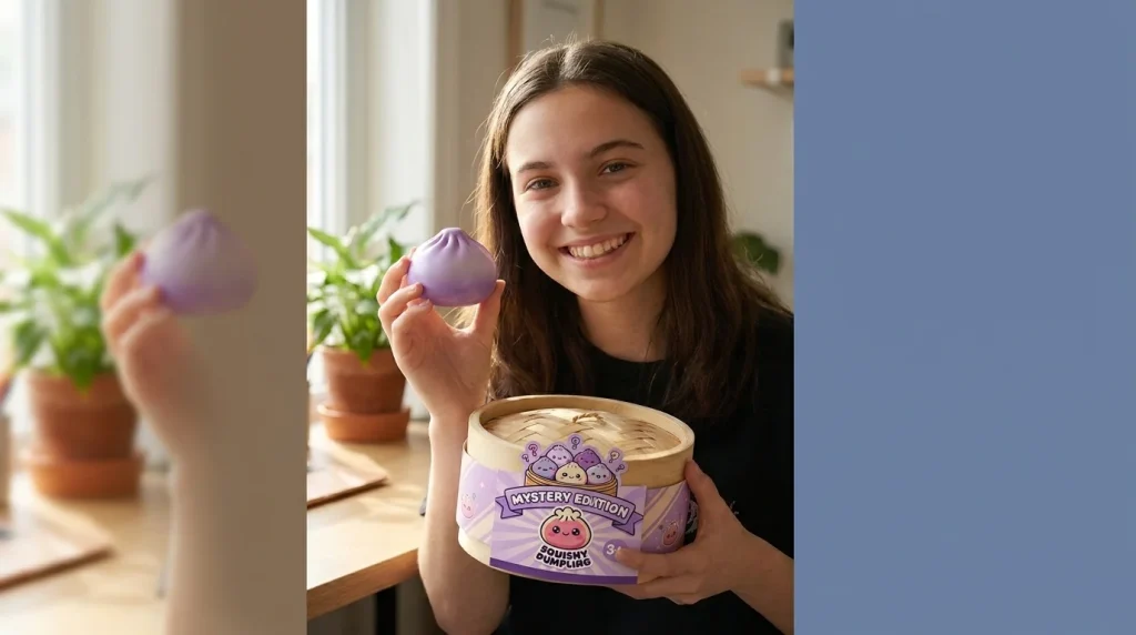 Dumpling Squishy Mystery Kuschel-Überraschung mit seiner Box