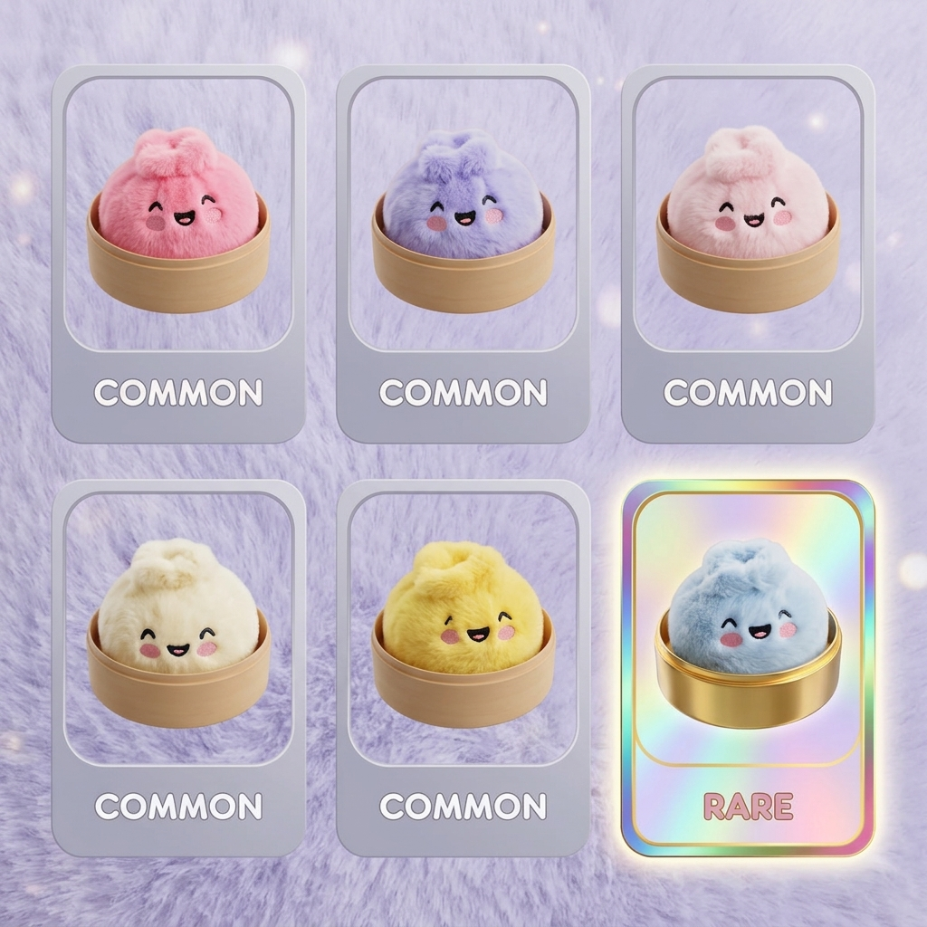 Dumpling Squishy Mystery Kuschel-Überraschung beim Drücken, weiches Material
