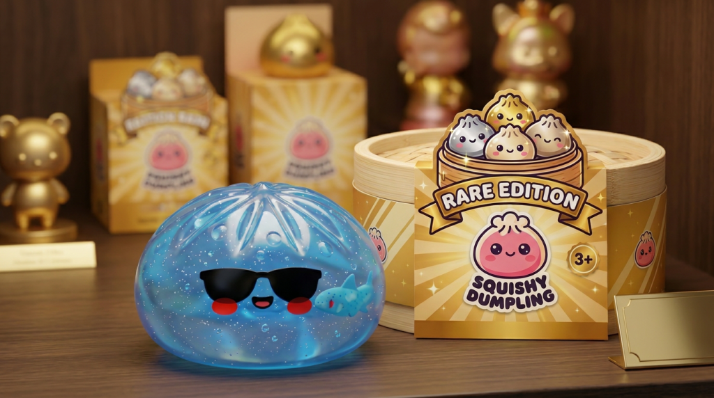 Dumpling Squishy Sonnenbrille Chill in seiner kawaii Umgebung