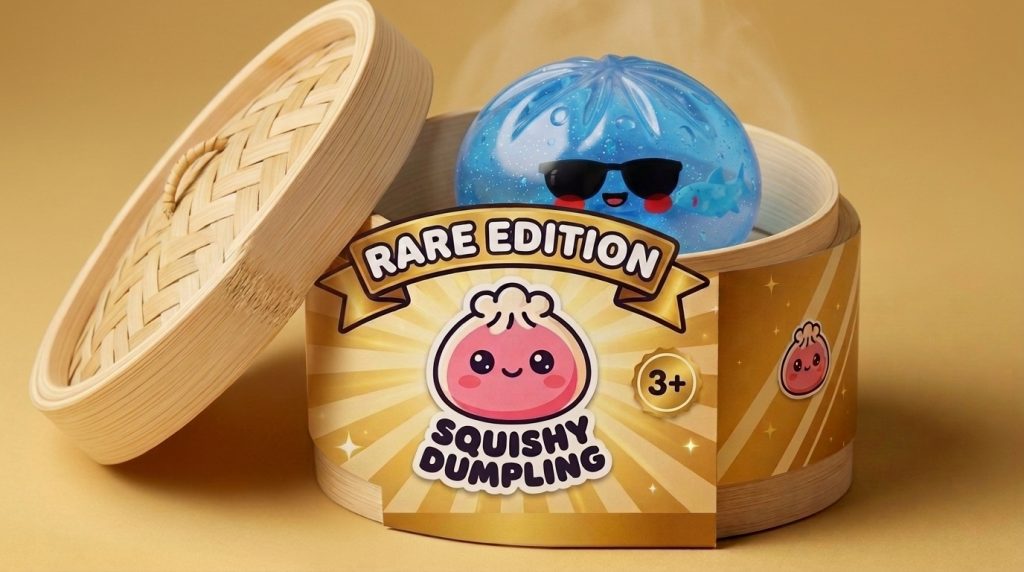 Dumpling Squishy Sonnenbrille Chill im Bambus-Dämpfkörbchen