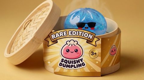 Dumpling Squishy Sonnenbrille Chill im Bambus-Dämpfkörbchen