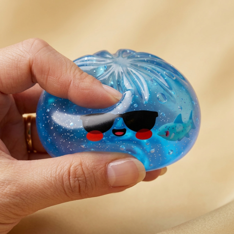 Dumpling Squishy Sonnenbrille Chill — slow-rise Effekt, der Schaum federt langsam zurück
