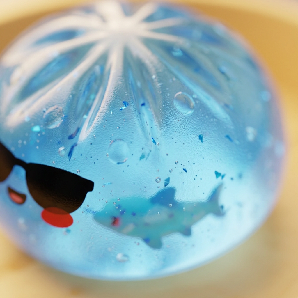 Dumpling Squishy Sonnenbrille Chill — Makro-Nahaufnahme der Textur