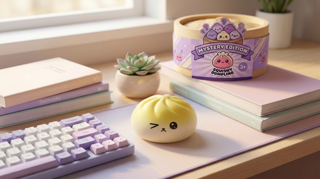Mystery Dumpling Squishy Viral-Trend in seiner kawaii Umgebung